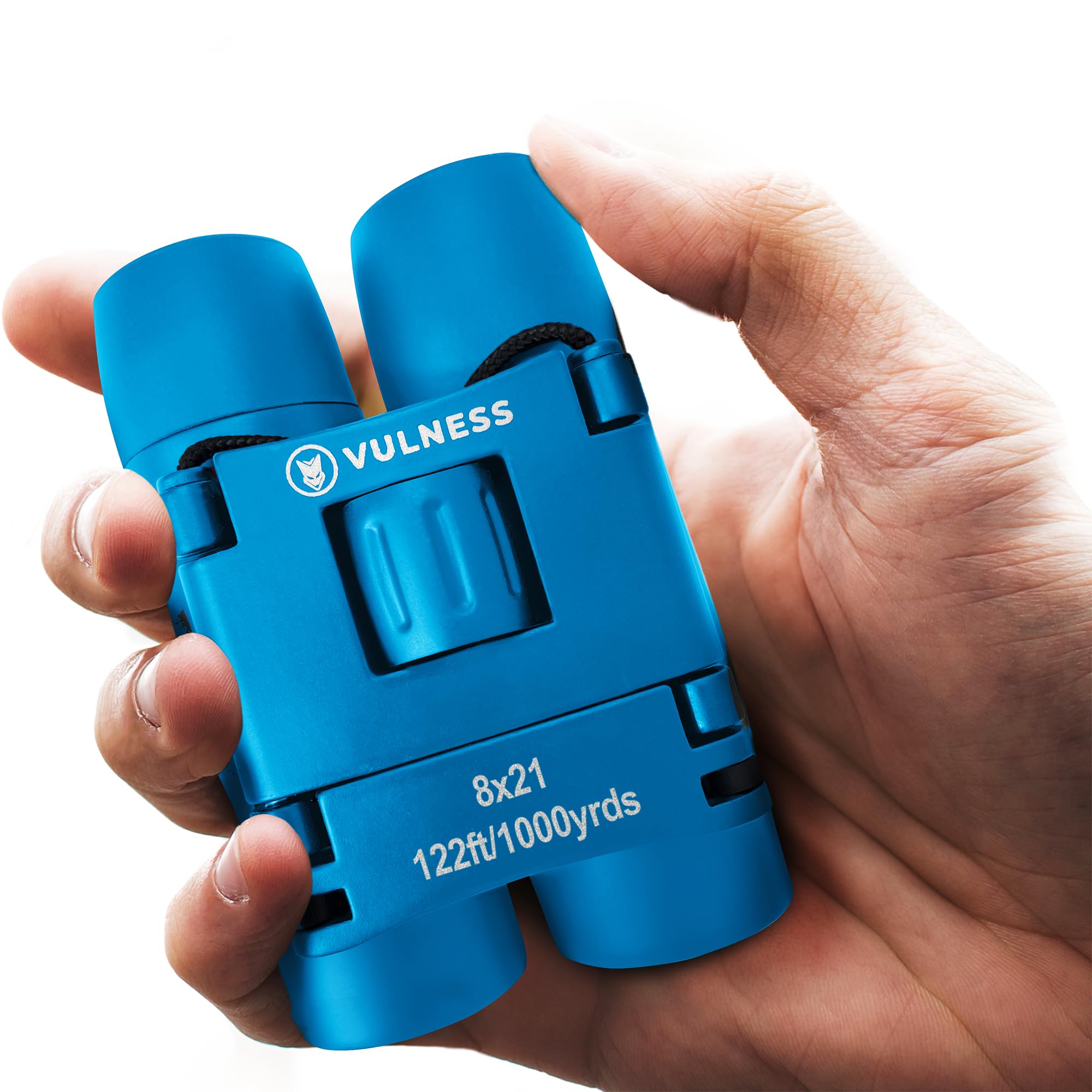 VULNESS Binoculars for Adults, Small Mini Travel Essentials, 8X21, Blue
