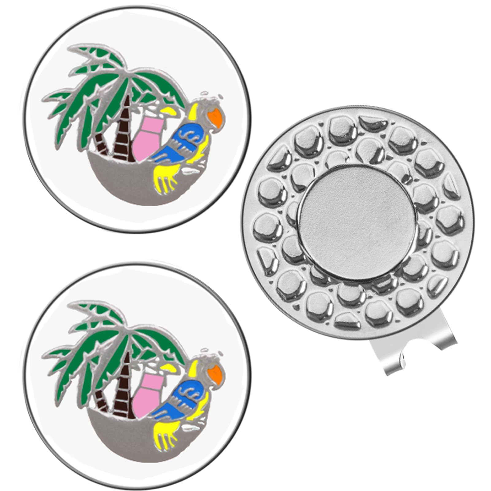 AMRTA Magnetic Golf Ball Marker Hat Clip 1pcs with 2pcs Ball Markers Golf Ball Markers Personalised for Putting Coin Golf Gifts Golfer (Green Trees)