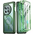 Poetic Guardian Case Compatible with OnePlus 12 5G (2024), Built-in Screen Protector 【Work with Fingerprint ID】, Full-Body Hybrid Shockproof Protective Rugged Clear Cover Case, Green/Clear