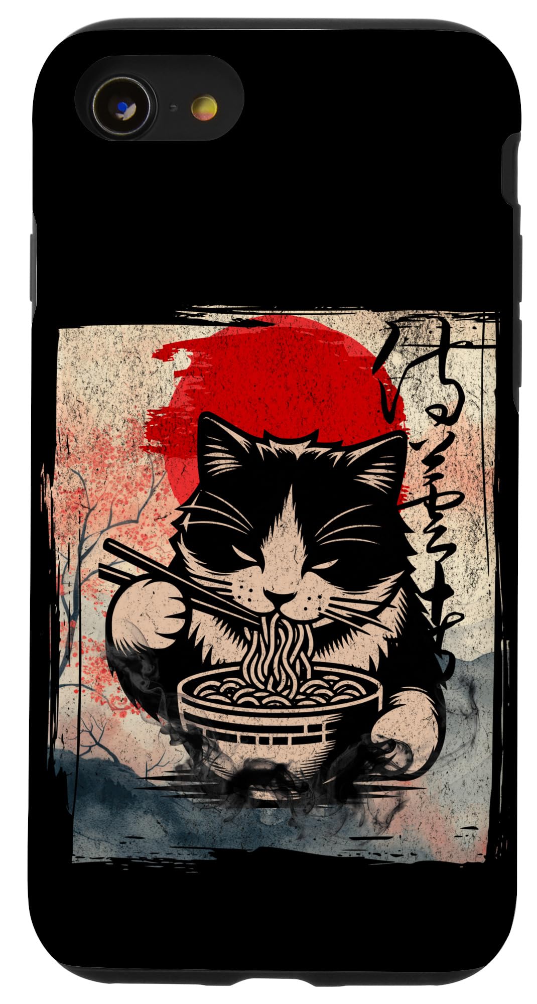 iPhone SE (2020) / 7 / 8 Cat Eating Ramen Noodle Soup Japanese Anime Manga Kawaii Cat Case