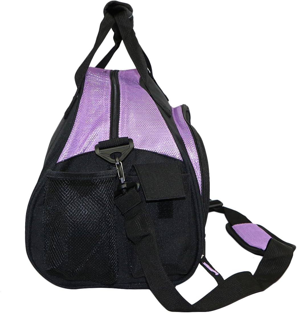kilofly Girl's Ballet Dance Sports Gym Duffel Bag Travel Carry On + Handy Pouch, Purple, 18.9 inch - Image 4