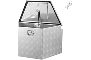 VEVOR Trailer Tongue Box, 33" x 19" x 18" Aluminum Trailer Tongue Tool Box, Heavy Duty Storage Organizer with Lock and Keys, 