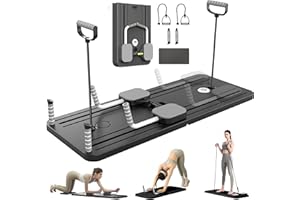 Upgraded Pilates Reformer Machine for Home Gym - Solid and Stable Automatic Rebound Pilates Board with Knee Pad, Ab Core Trai