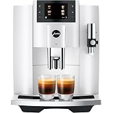 Jura E8 Piano White 15683 | E8 Coffee Machine in, Relevant information is shown in the cockpit, Between preparations