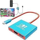 Switch 2 Dock, Replacement for Official Nintendo Switch 2 Dock Support 4K/60HZ Switch 2 TV Mode Compatible NS2, Travel Portable Switch 2 Docking Station with HDMI2.0 Output/PD 100W/USB3.0 Port