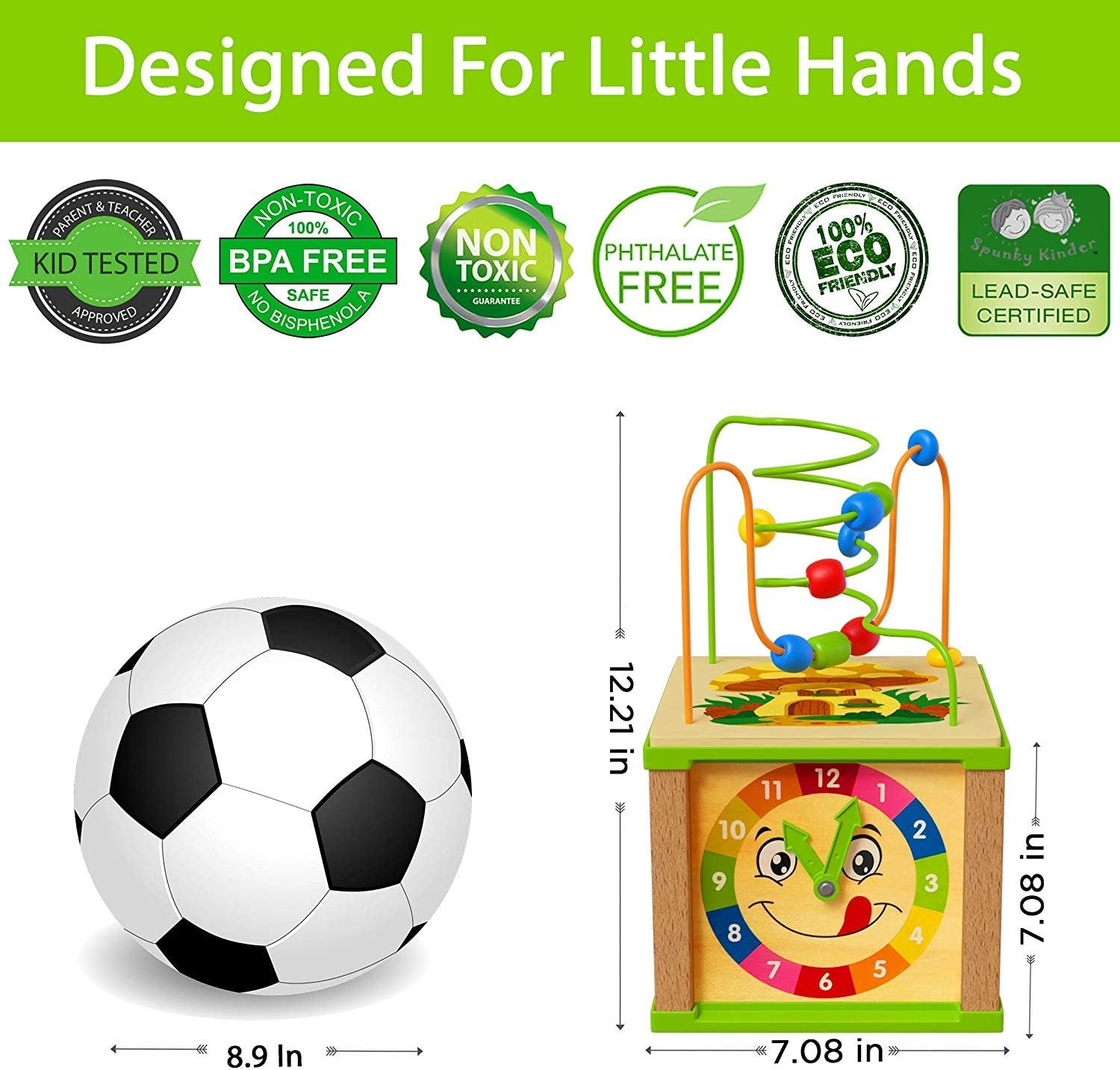 toyventive wooden kids baby activity cube boys gift set