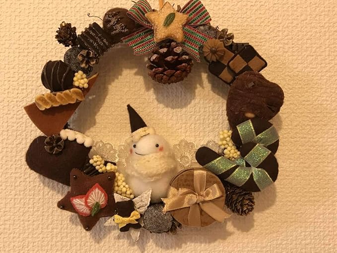 Amazon Co Jp Hito お菓子のクリスマスリース フェルト クッキー チョコレートたっぷりハンドメイド 壁飾り ホビー 通販 Amazon Co Jp Hito お菓子のクリスマスリース フェルト クッキー チョコレートたっぷりハンドメイド 壁飾り ホビー 通販