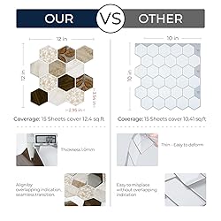 FunStick 15 Sheets Hexagon Peel and Stick