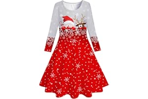 Funnycokid Girls Dress Size 4-13 Long Sleeve Kids Clothes