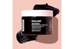 Pallure Color Pigment Refresher Mask, Semi Permanent Hair Color Depositing Conditioner, 8.5 Oz Jet Black