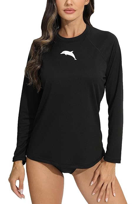 Tankini With Sleeves HODOSPORTS Women's Plus Size Rash Guard UPF