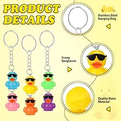 100 Pcs Duck Keychains Miniature Duck Party Favors
