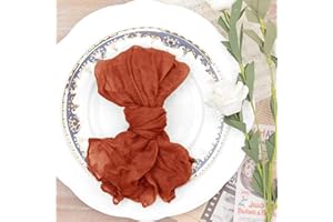 MLMC Terracotta Cheese Cloth Napkins Thanksgiving Dinner Napkins Set of 10 Gauze Cheesecloth Napkin 21"x21" Rustic Fall Napkins for Wedding Baby Shower Fall Table Decor