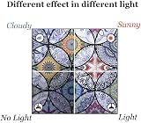 dktie Window Film Non Adhesive Privacy Blue 90x200cm Stained Glass view 5