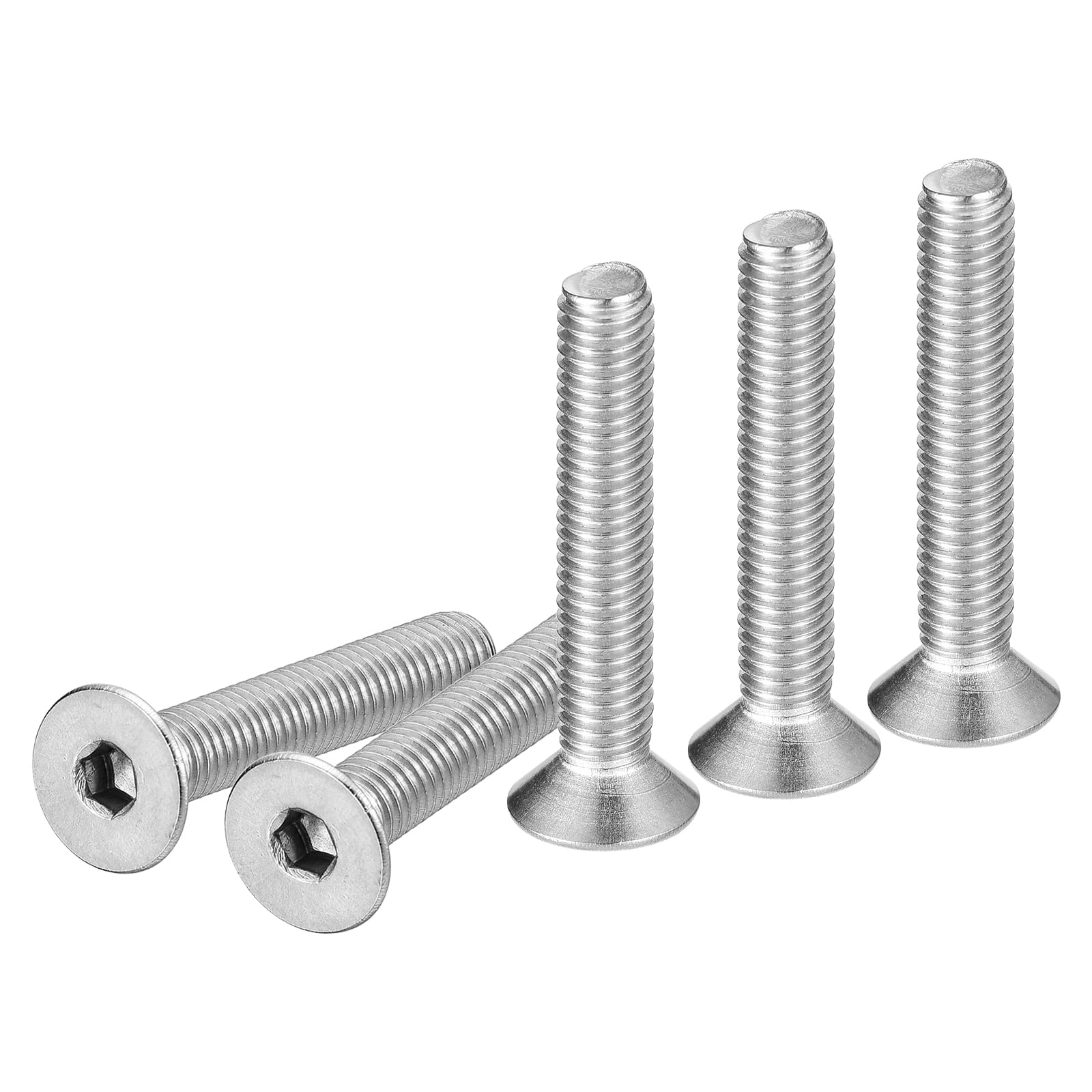 DTGN M5-0.8 x 30mm Flat Head Socket Cap Screws, 50 Pack 304 Stainless Steel Hex Socket Flat Head Screws, Full Thread, Countersunk Bolts — image 1
