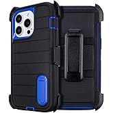Yowtrey Phone Cases for iPhone 14 Pro Max Case Black with Belt Clip,3 Layers of Sturdy,Military Grade Shockproof ProMax Holster Protective Cases for Heavy Duty iPhone 14 Pro Max Phone Case Black Blue