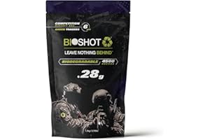 BioShot Biodegradable Green Tracer Glow in The Dark Airsoft BBS - Seamless Competition Match Grade for All 6mm Airsoft Guns and Accessories