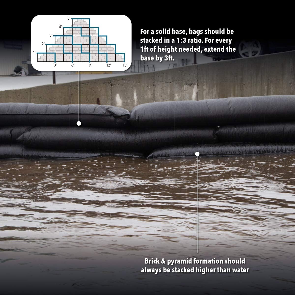 Quick Dam QD610-1 Water-Activated Flood Barrier-1 Pack, Black - Quick Dam Expanding Barriers - 