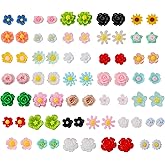 ZXYMHL 36Pairs Plastic Flower Earrings for Women Plastic Post Earrings Sensitive Ears Stud Sets Jewelry