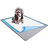 TidyFriend Dog Pee Pad Holder Tray Fits for 30” x 36” Pee Pads with Corner Lock Holes, Raised Edges, Non-Spill, Easy to Clean Silicone Dog Potty Tray Holder, for Indoor Floor Protection (Light Grey)