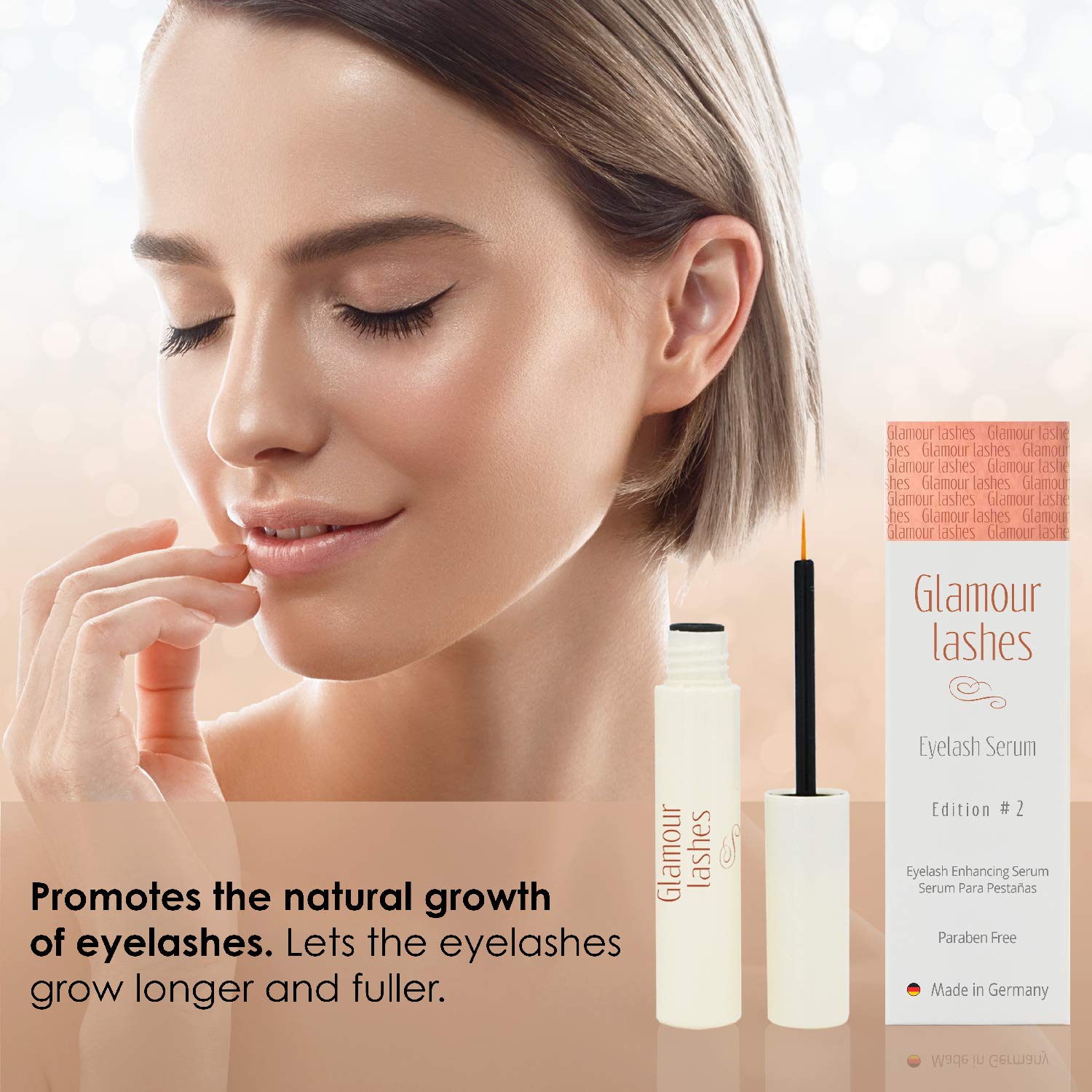 Eyelash Serum 4 ml. Glamor Lashes Edition #2 MADE IN GERMANY I Eyelash Booster I Eyelash Growth Serum |Eyelash Activating Serum