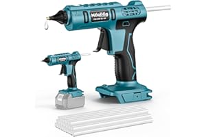 MtiolHig Cordless Hot Glue Gun Compatible with Makita 18v Battery, Handheld Wireless Power Heavy Duty Hot Glue Gun Full Size Kit with 20pcs 0.43'' Hot Glue Stick for Arts & Crafts, Home Repair