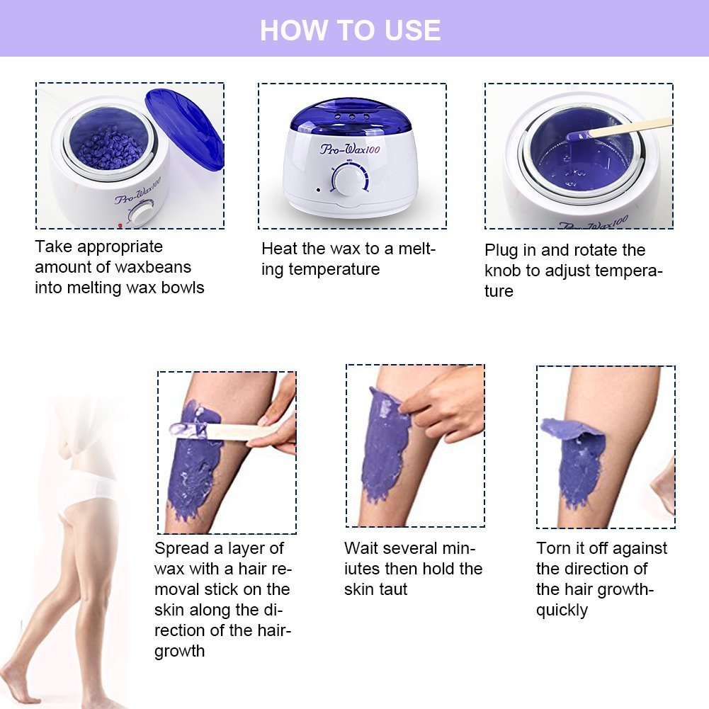 RioRand Wax Warmer Hair Removal Kit with Hard Wax Beans and Waxing Spatula