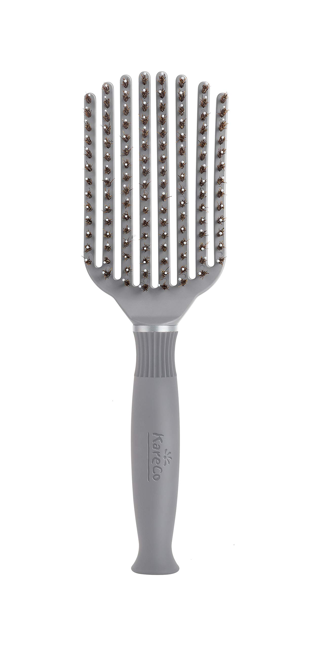 KareCo Tangle Buster Detangle Fully Flexible Snag Free Ideal for Wet or Dry Hair Brush Grey