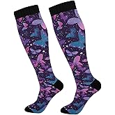 Wusikd Milk Cow Compression Socks for Women and Men Circulation Flowers Long Socks for Athletic Running 2