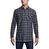 Weatherproof Vintage Men Flannel Long Sleeve Button Down Shirt with 2 Pockets