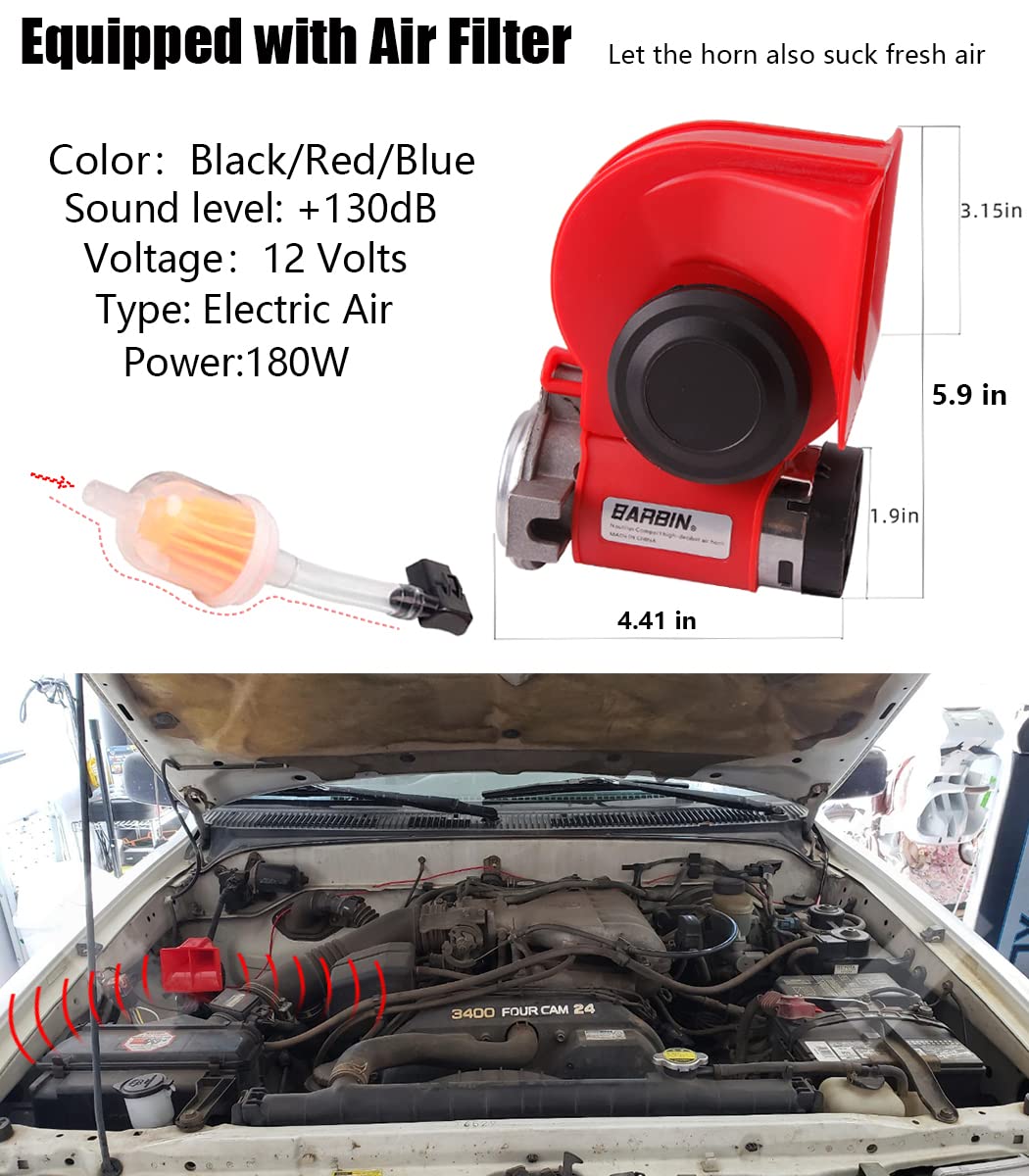 Train Horn for Truck, 12v 150db Loud Car Horns With Wiring Harness, Snail Air Horn With Compressor Electric for Motorcycle Train Car Pickup