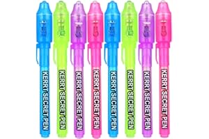KERRT Invisible Ink Pens with UV Light for Kids,Party Favors Secret Message Spy Pens Magic Toys for 6-12 Years Girls Boys Bir