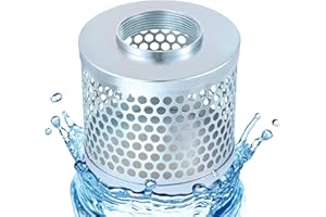 DAZZLEIMART Round Hole Suction Strainer Filter for Pumps, Carbon Plated Steel Basket Water Suction Filter, with NPT Female Thread, Reduces Solids Entering Pump (3 inch)