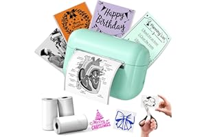 Memoking Mini Printer - Portable Sticker Printer Q02E, Pocket Thermal Inkless Sticker Maker Bluetooth Print Pod Small Receipt Printer for Study Note,Diagrams, Scrapbook, Journal, Gift, DIY