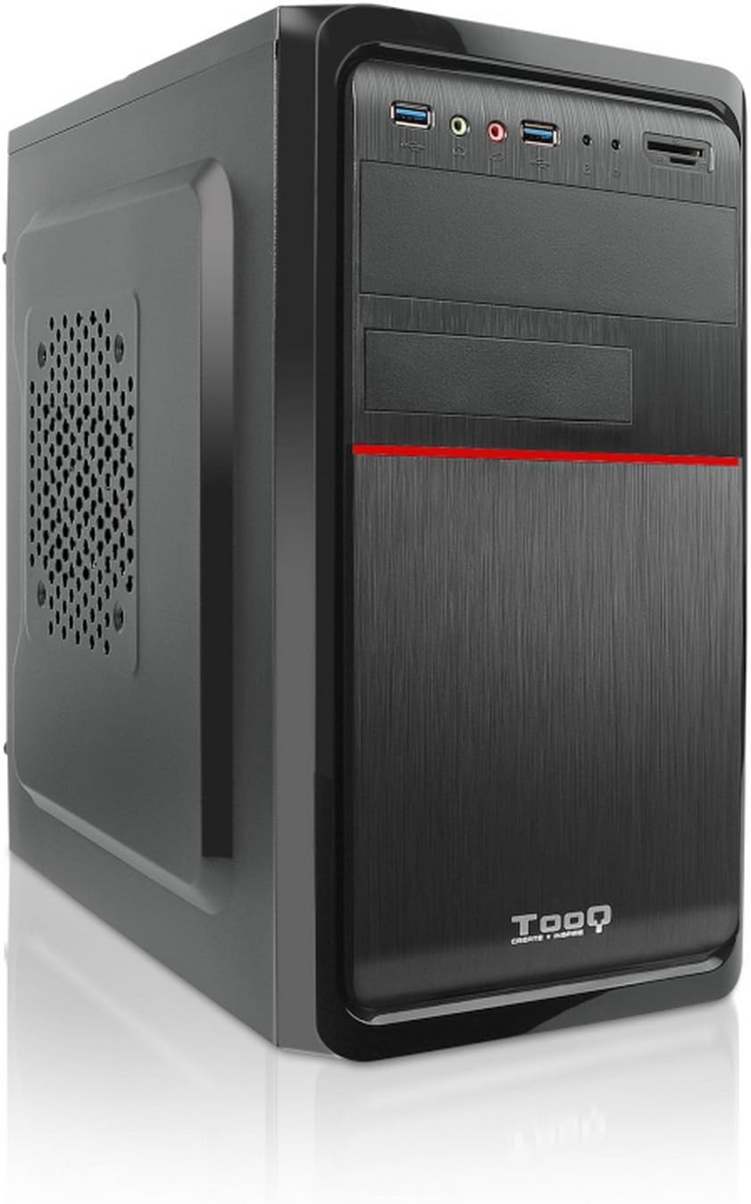 TOOQ tqc-4745du3 °C-b – Box of Computer (MicroATX, with Supply 500 W, 2 X USB 3.0, FRONT CARD READER), Black