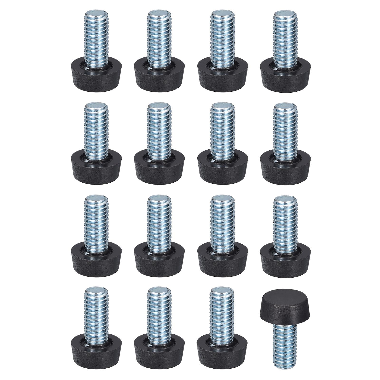 Uxcell Adjustable Furniture Feet, 24Pcs M8 Thread - Furniture Leveling Leg Screw in Threaded for Table, Chairs, Sofa, Wardrobe (Black)