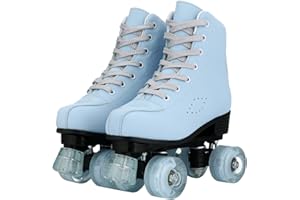 YYW Roller Skates for Women and Men Funky Leopard-Print Outdoor Skates PU Leather Roller Skates