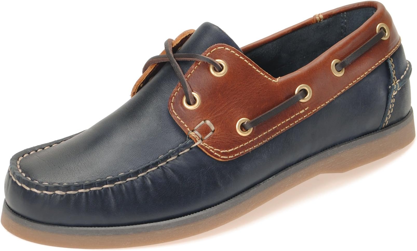 Jim Boomba Navy Blue/Cedar Brown Australian Style Boat Shoes - Deck Shoes