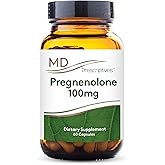 MD Prescriptives Pregnenolone - Vegan Formula for Hormone Health - Hormone Support Supplement & Energy for Adults - 60 Vegetarian Capsules (100mg)