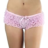 ToBeInStyle Women’s Mesh Lace Retro Lingerie Inspired Floral Ruffle Cheeky Panty