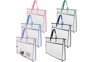 TUSAUW 6 Pcs A3 Project Bags for Quilting Craft Project Bag Clear Mesh Sewing Project Bag with Zipper Handles&Pockets for Artworks Charts and Teaching Material
