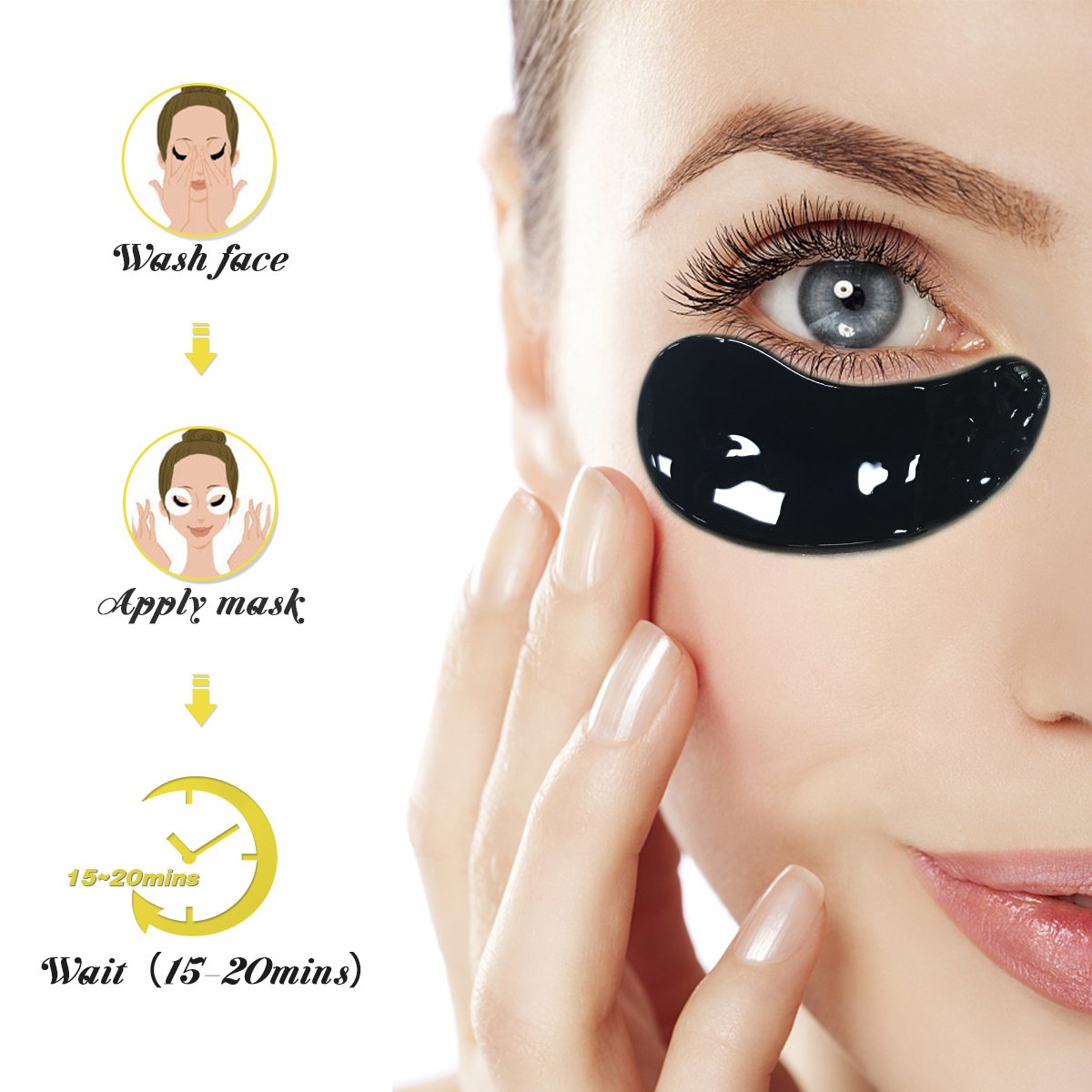 Eye Mask, Eye Treatment Masks, Collagen Eye Pads, LuckyFine Collagen Eye Mask for Anti Aging, Dark Circles and Puffiness, Anti Wrinkle, Moisturizing, Whitening 10 Pairs