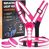 CYCLESPEED Led Reflective Vest Running Gear, Light Up Vest for Night Walking, High Visibility USB Rechargeable Adjustable Running Lights for Runners Walkers Men Women Kids