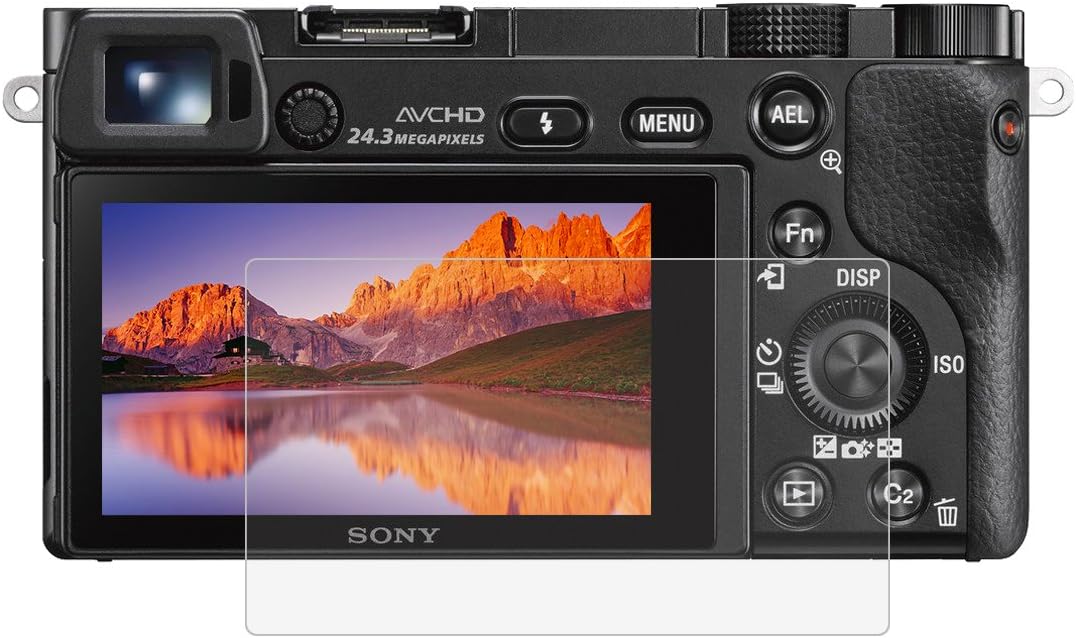 Tempered Glass Screen Protector for Sony A6000/A6300, 9H Hardness, 0.3mm Ultra-Thin, Anti-Scratch Optical LCD Protective Films for DSLR Digital Camera (A6000/A6300)