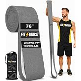 76-Inch Fabric Resistance Band for Full Body Workouts, Wide Non-Slip 120 LB | 76" Premium performance band, Home gym, Solid exercise band for big &amp; tall size, Versatile resistance band, Machine washable