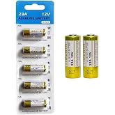 23A 12V Alkaline Battery, 5-Pack High-Capacity A23 Battery for Wireless Doorbells, Remote Controls, and Keyless Entry Systems