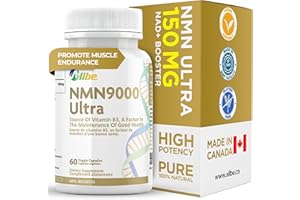 Allbe NAD+ Booster 150mg NMN Supplement Canada – Canadian Made 9000 Ultra Nicotinamide Mononucleotide with NAD for Cellular E
