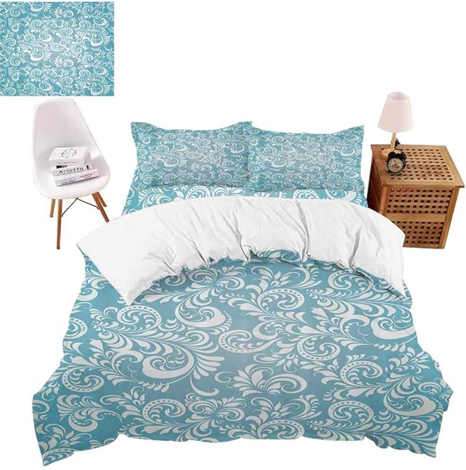 vroselv-home - Juego de Cama de 4 Piezas, tamaño Queen, diseño de Hojas