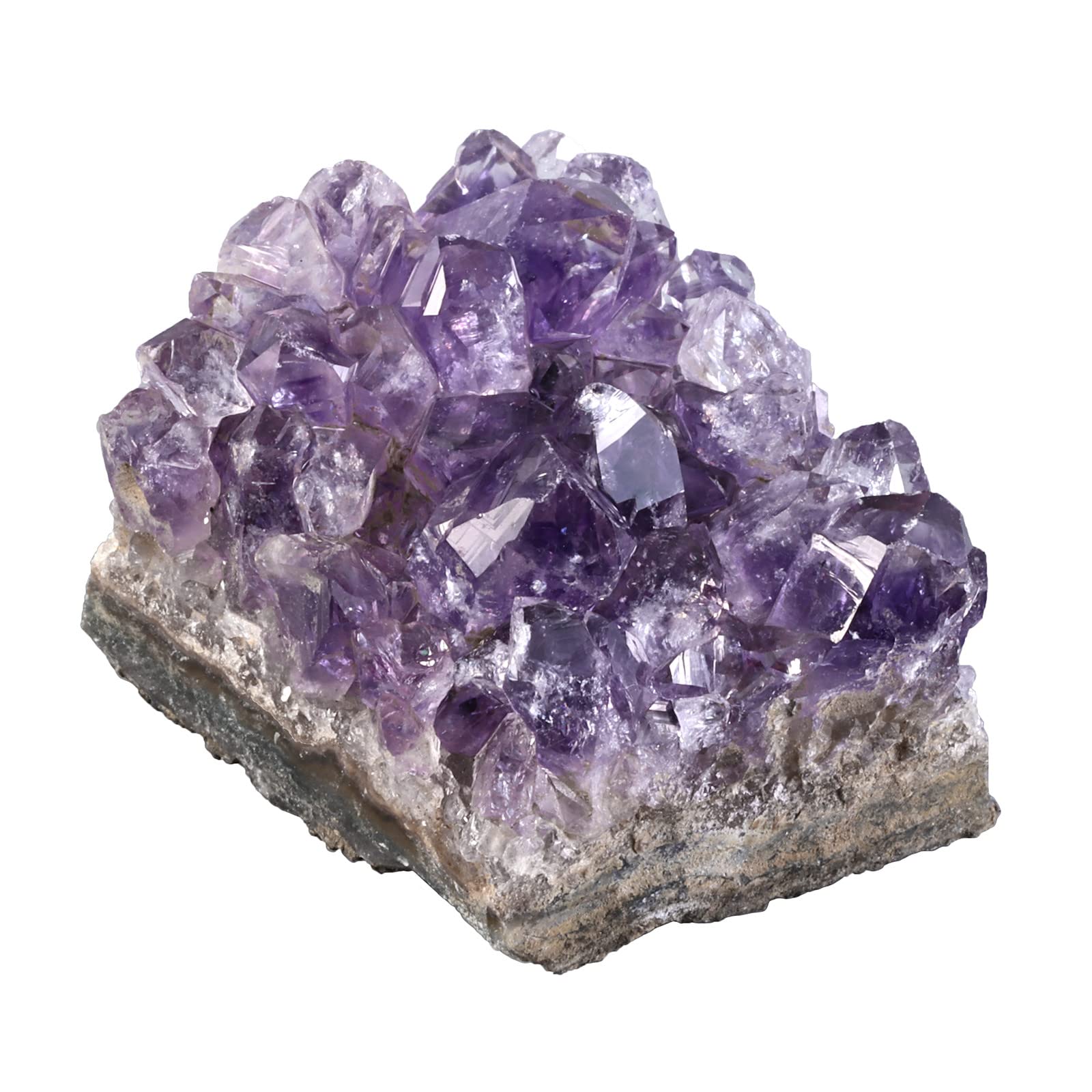 Nupuyai Natural Amethyst Crystal Quartz Cluster, Mineral Geode Druzy Specimen Stone for Reiki Healing Home Decoration (230g)