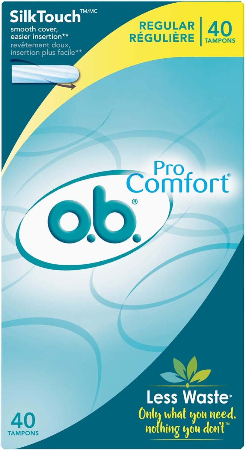 o.b. Pro Comfort Applicator Free Digital Tampons, Regular Absorbancy, 40 Count (Pack of 1): Health & Personal Care